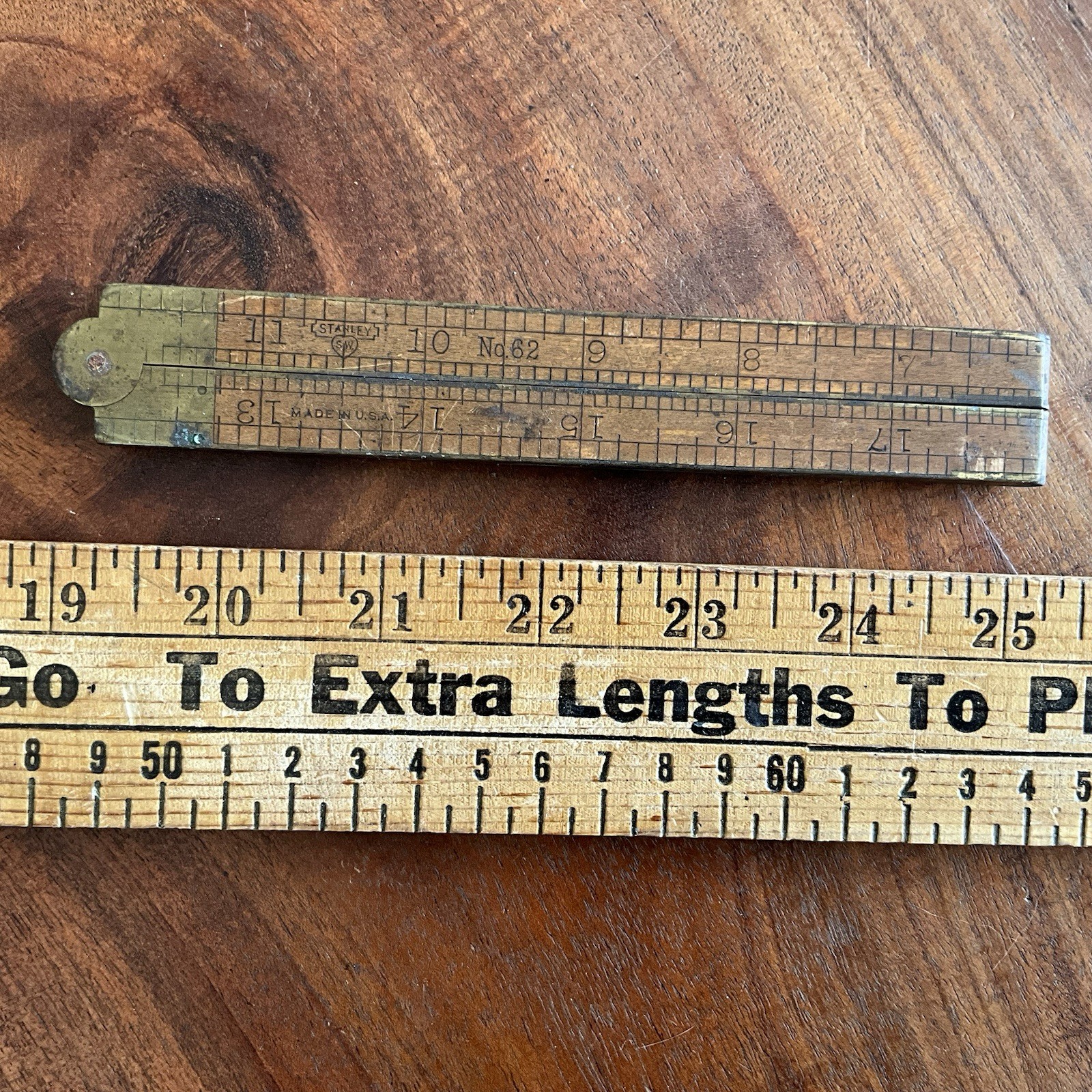 Vintage STANLEY No 62 Rule Ruler  - Sweetheart Era 1920-35 Boxwood