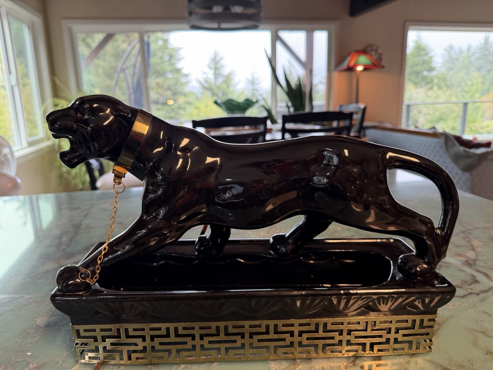 Black Panther Vintage TV Lamp Planter Light McM, Lane & Co., 1953