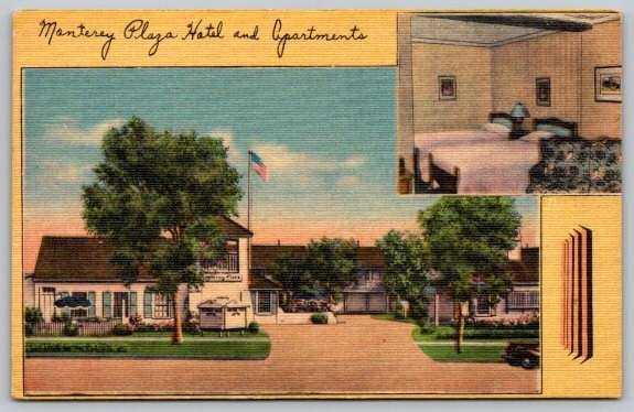 Los Angeles California Monterey Plaza Hotel & Apartments Wilshire Blvd Postcard