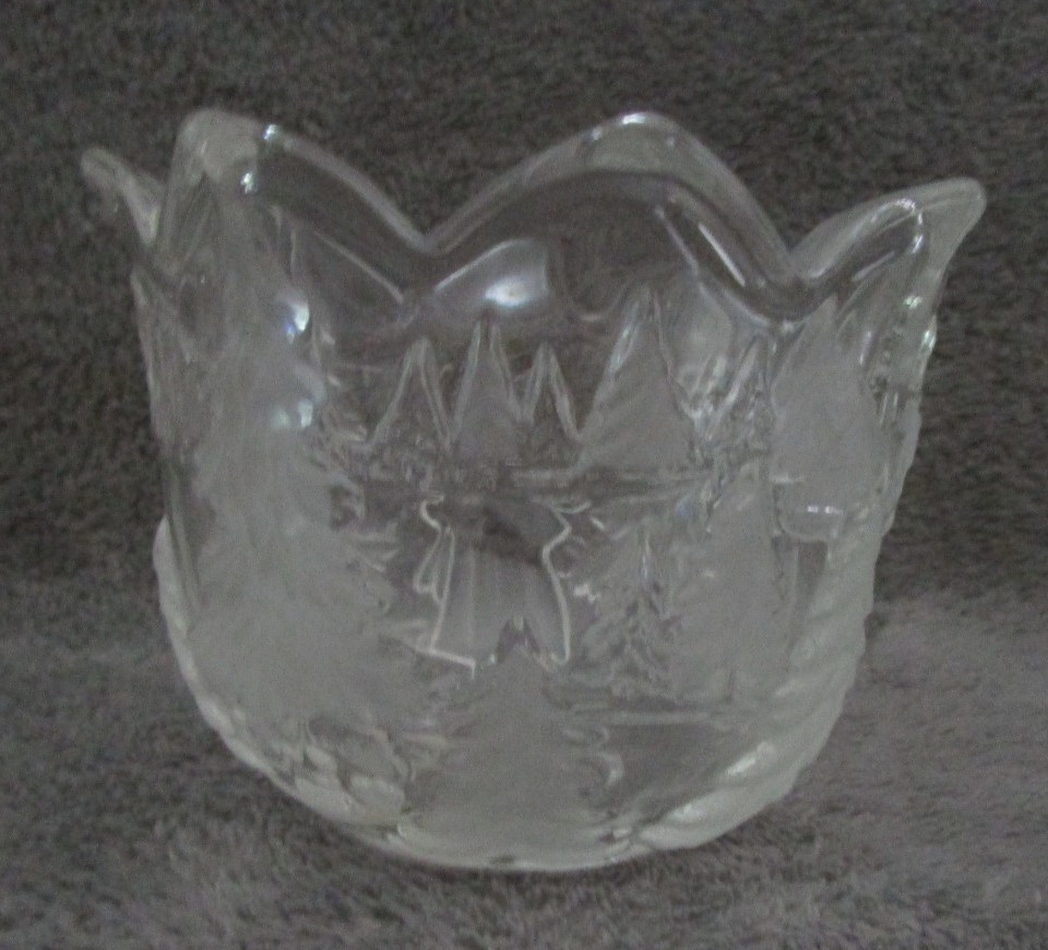 VTG Mikasa Crystal Christmas Story Votive Candle Holder Made in Germany 1990s