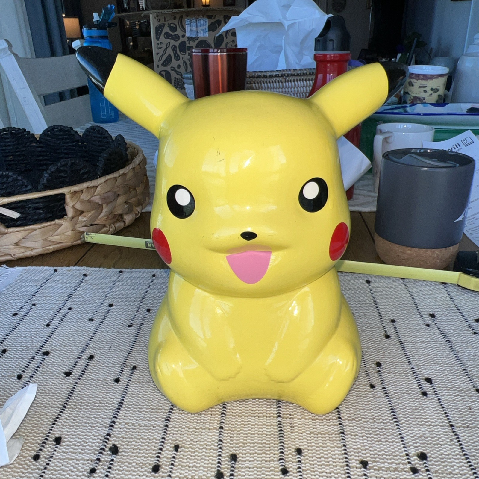 Pikachu Piggy Bank Pokemon 9 Inch Ceramic Official FAB NY 2016 Large Pre-Owned Pikachu Piggy Bank Pokemon 9 Inch Ceramic Official FAB NY 2016 Large Pre-Owned