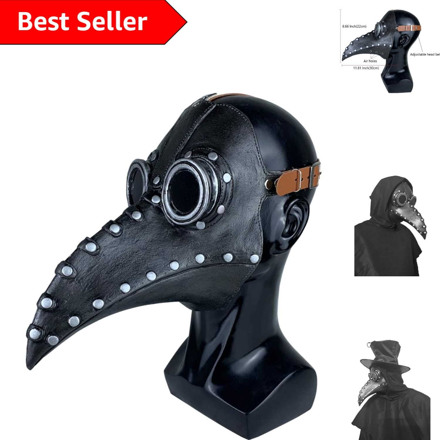 Quality Plague Doctor Bird Mask - Eco-Friendly Latex Costume Accessory Quality Plague Doctor Bird Mask - Eco-Friendly Latex Costume Accessory