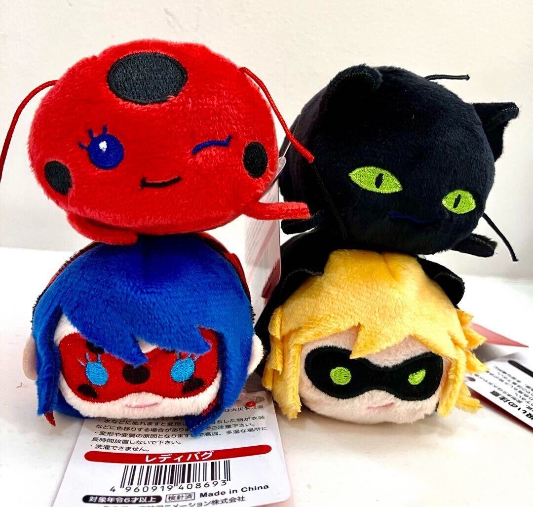 Miraculous Tales of Ladybug & Cat Noir Otedama Plush Toy Set of 4