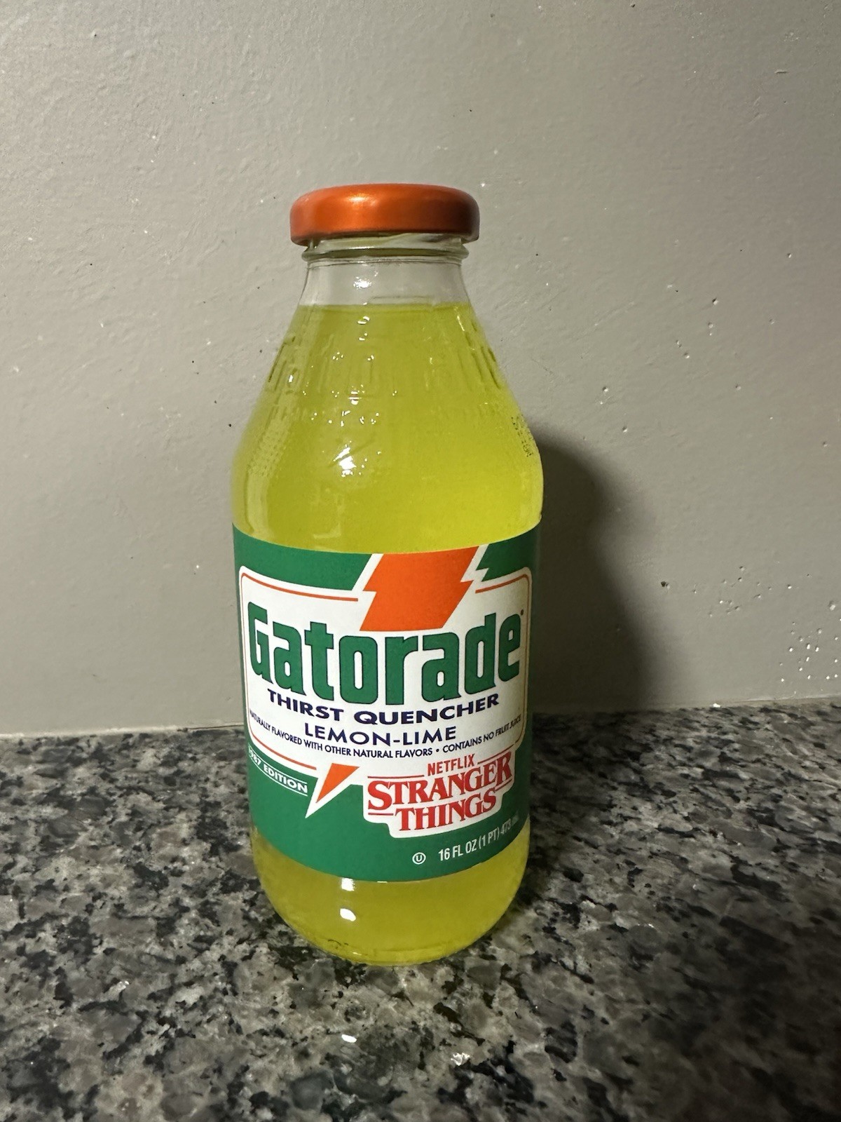 Limited Edition Gatorade X Stranger Things 1987 Hawkins GLASS BOTTLE