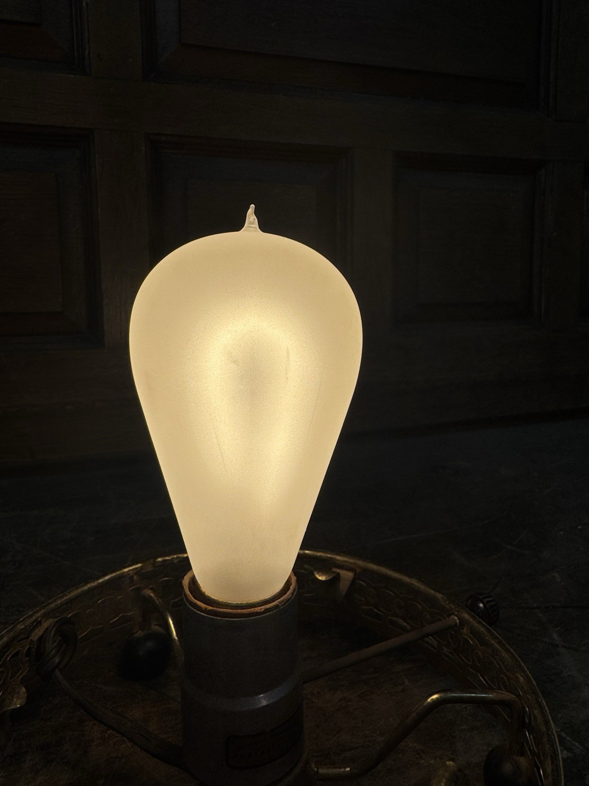Antique General Electric Light Bulb - Works - Vintage Frosted Edison Gem Bulb