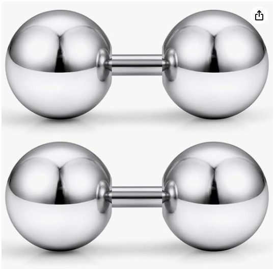 Two 14g 9/16 Piercing Pressure Barbell Ball 10mm No pain No Gain Tik Toc Trend