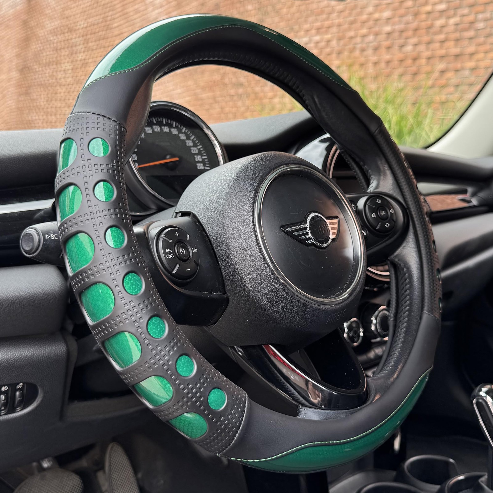 Large Size Race Grip Steering Wheel Cover, Anti-Slip Silicone Perforated Desi...