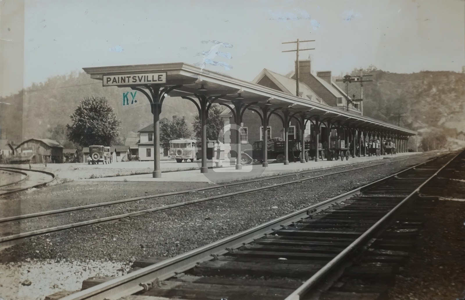 1931 Chesapeake & Ohio RR Depot Paintsville KY Kentucky RPPC Photo Postcard COPY