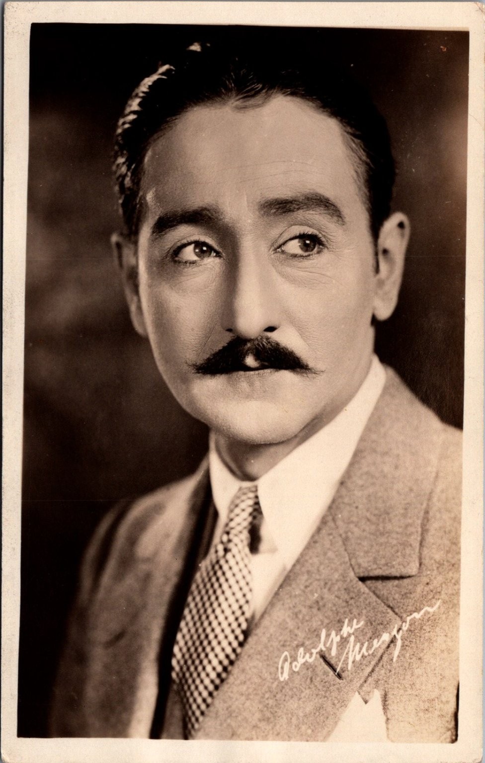 Adolphe Menjou Vintage RPPC Actor Portrait Real Photo Postcard Silent Film