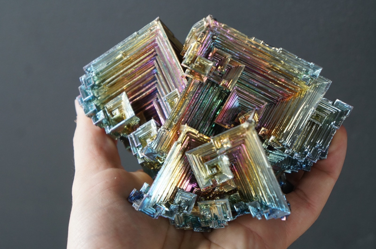 Massive Large Cabinet Rainbow Bismuth Perfection Crystals Minerals Colorful