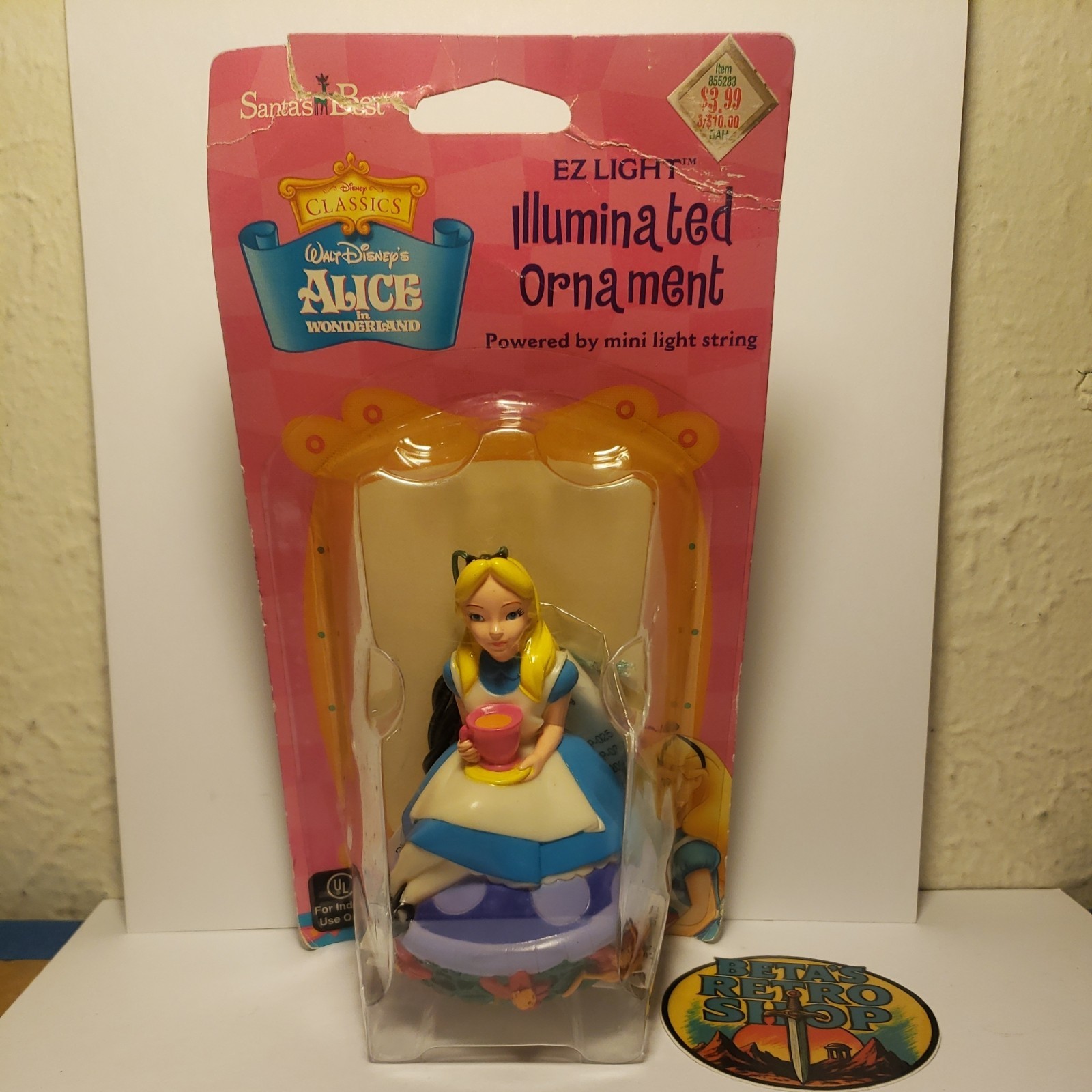2001 Alice in Wonderland Christmas Ornament Disney SANTAS BEST EZ LIGHT 
