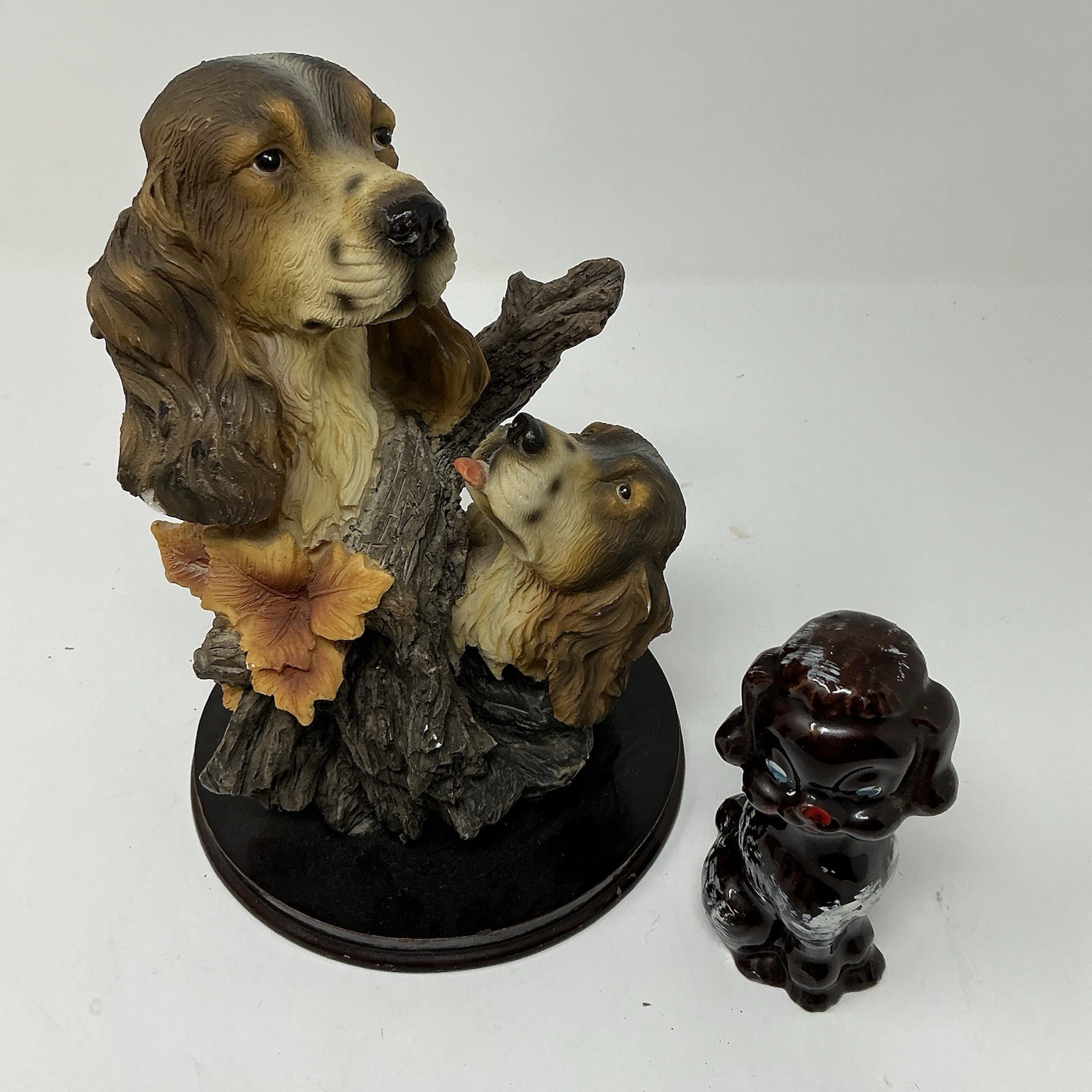 Cocker Spaniel Dog Figurine Statue Puppy Woodland Base Large Decor #8