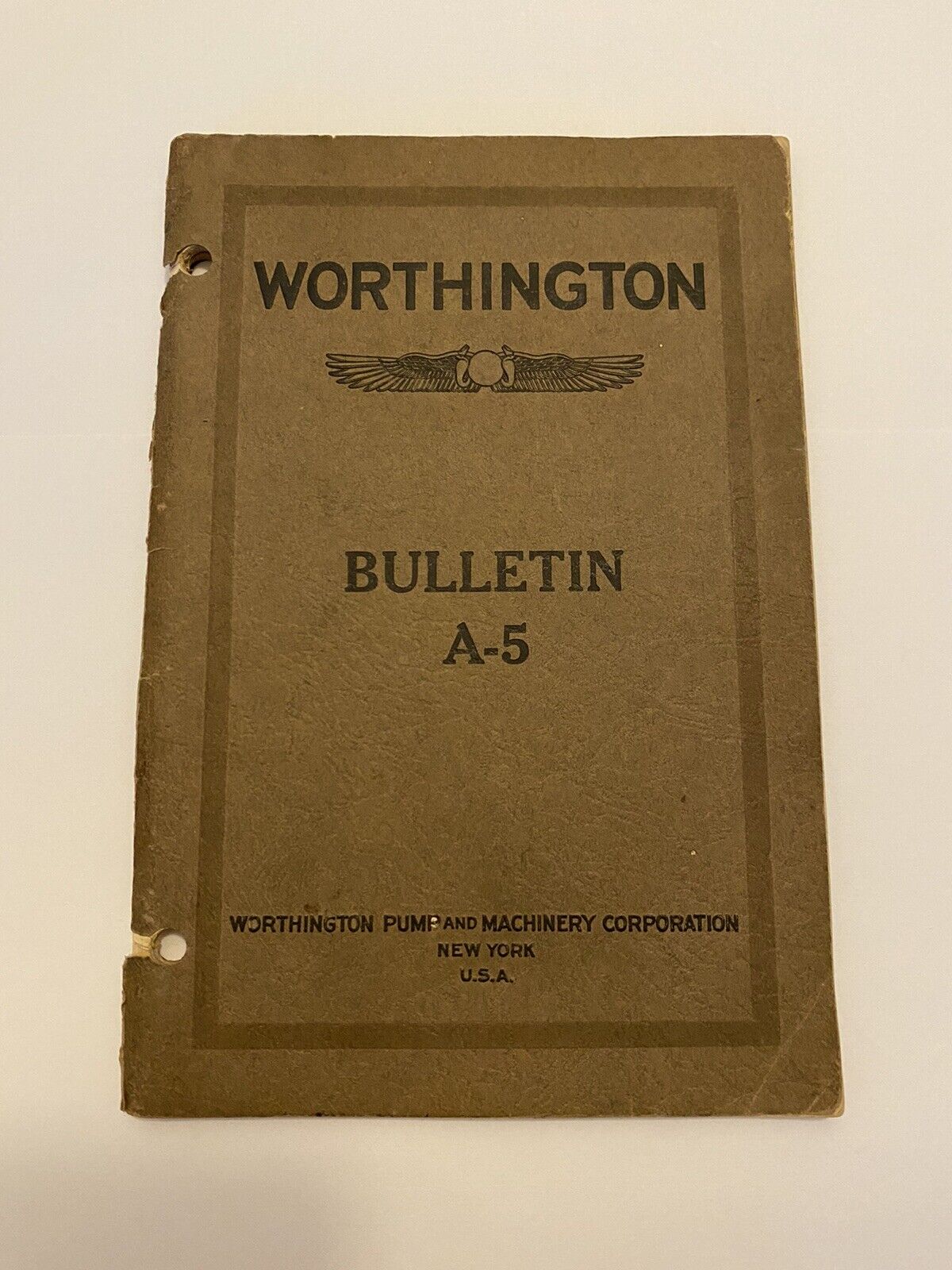 WORTHINGTON PUMP & MACHINERY CORP. - 1925 BULLETIN A-5 CATALOG