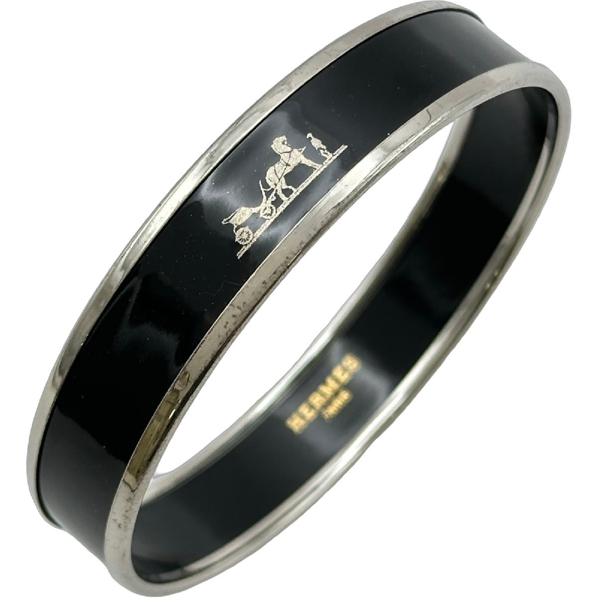 Hermes Emaile PM Black Metal Enamel Accessory Used