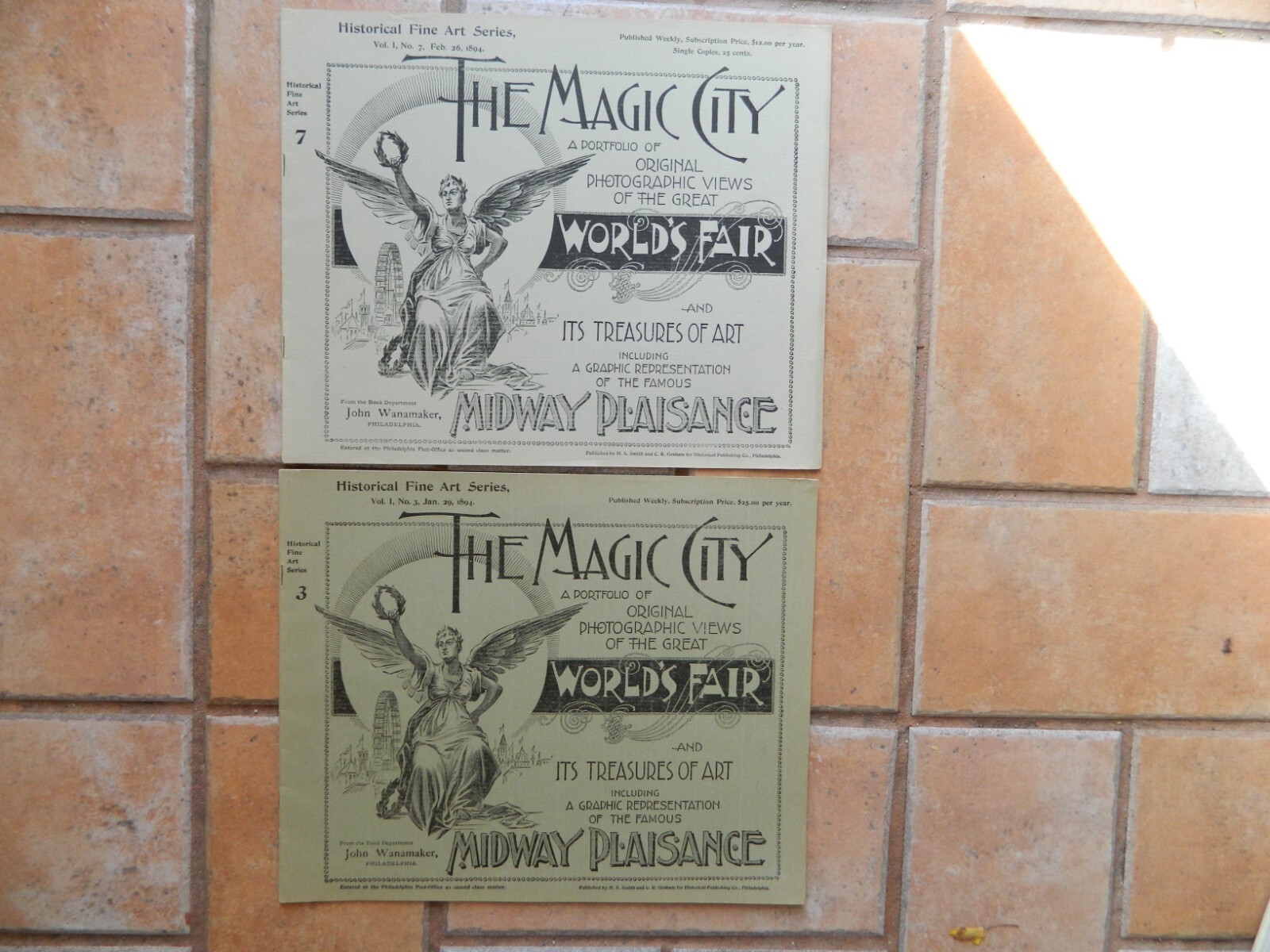 Pair~The MAGIC CITY Chicago World's Fair~Original 1894~Excellent condition Pair~The MAGIC CITY Chicago World's Fair~Original 1894~Excellent condition