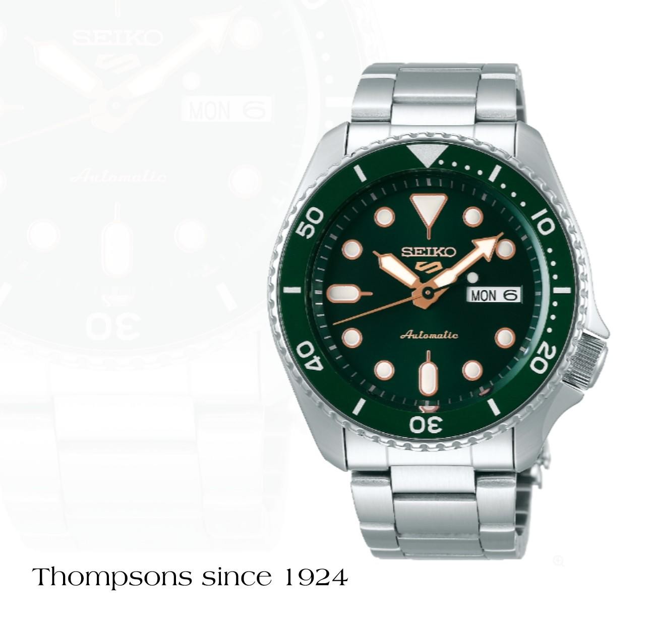SEIKO SRPD63 Automatic Watch for Men - 5 Sports Forest Green Dial