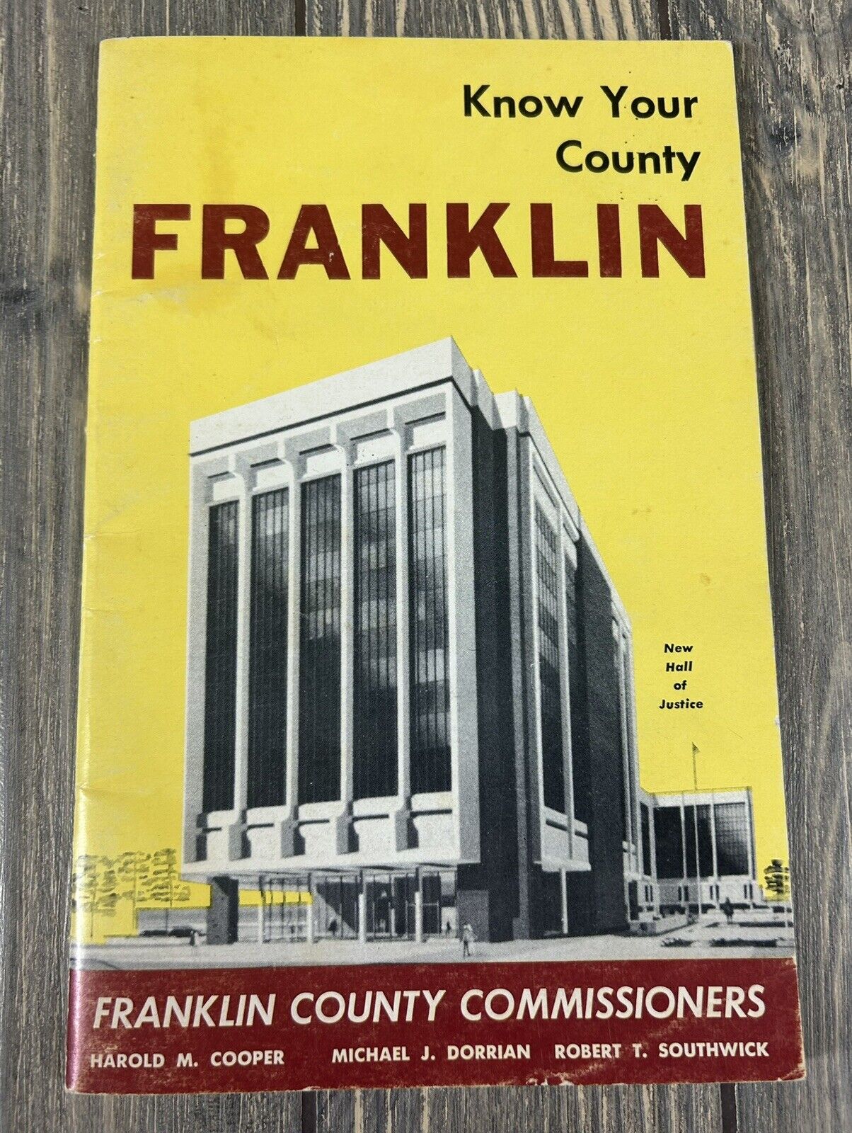 Vintage Know Your County Franklin Franklin County Commissioners Booklet