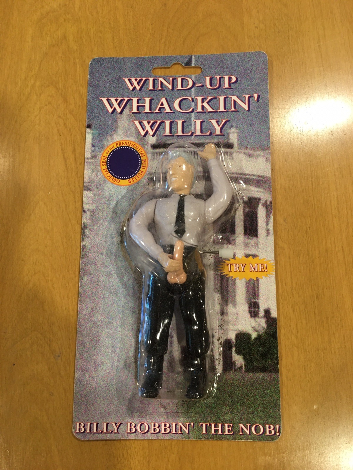 Vintage Y2K Pipedream Wind-Up Whackin\' Willy Bill Clinton Figure Toy NOS Works