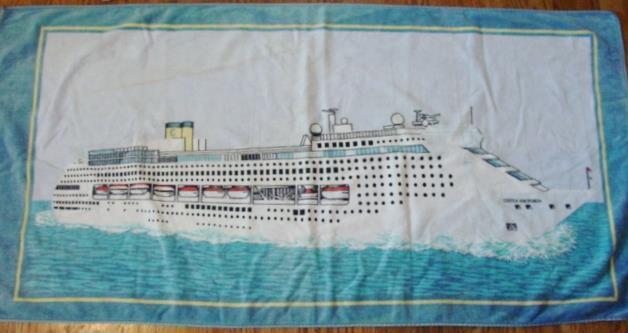 Vintage COSTA VICTORIA Cruise Ship BEACH BATH TOWEL 56