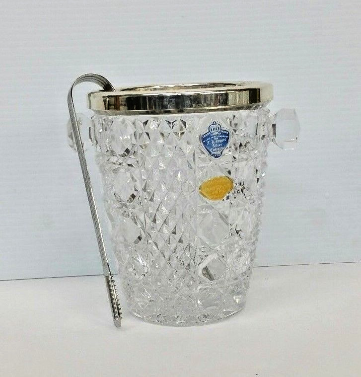 FB Rogers Western Germany Genuine Lead Crystal Glass Cut Ice Bucket 24% Lead