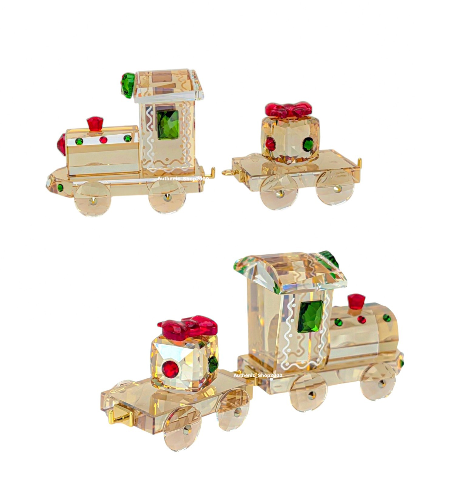 5732578 New 100% Authentic SWAROVSKI Crystal Holiday Cheers Train Wagon Set Deco