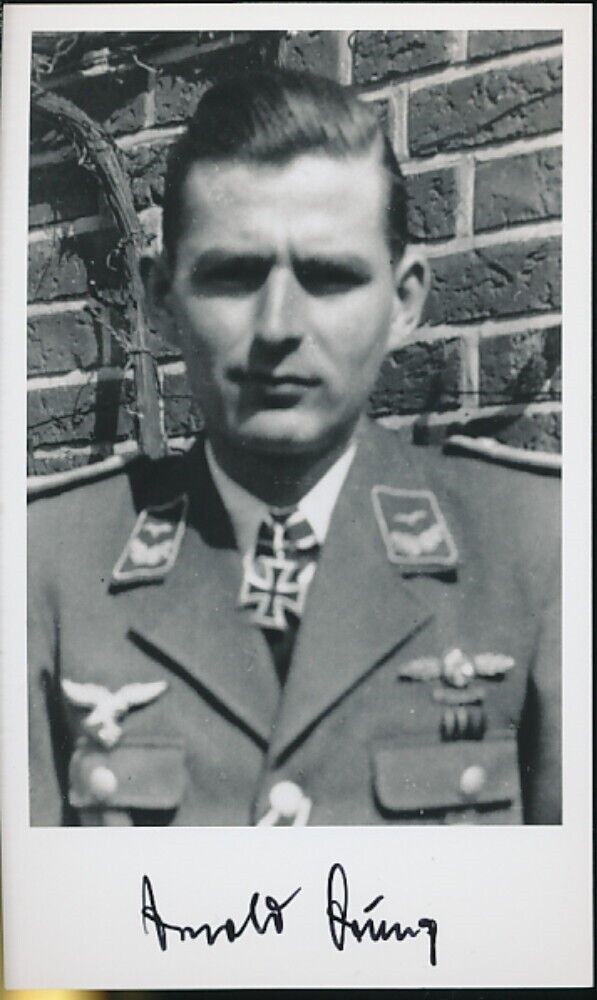 Arnold Doring signed photo. Luftwaffe Ace-Knight\'s Cross winner. JG 300. Me-109.