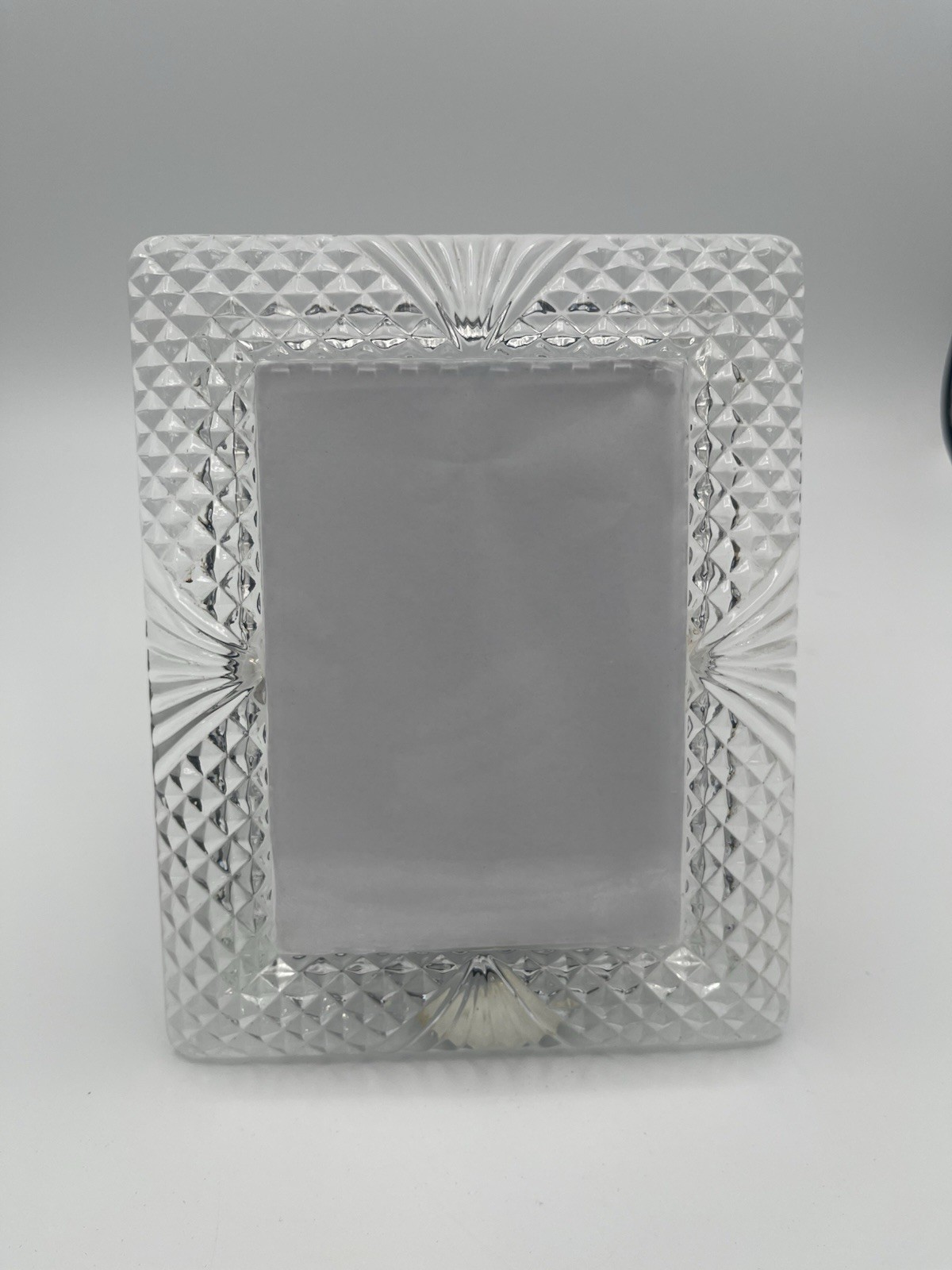 VTG Shannon By Godinger 24%Lead Crystal Picture Frame Clear Cut Glass 3.5x5