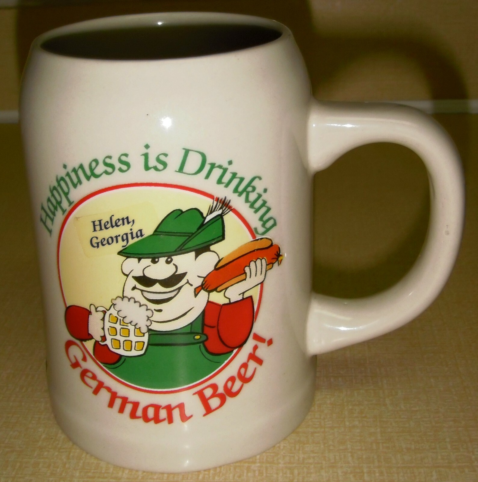 VTG Lg German BEER Cup Mug Stein Brew & brautwurth  Octoberfest  Heavy nice
