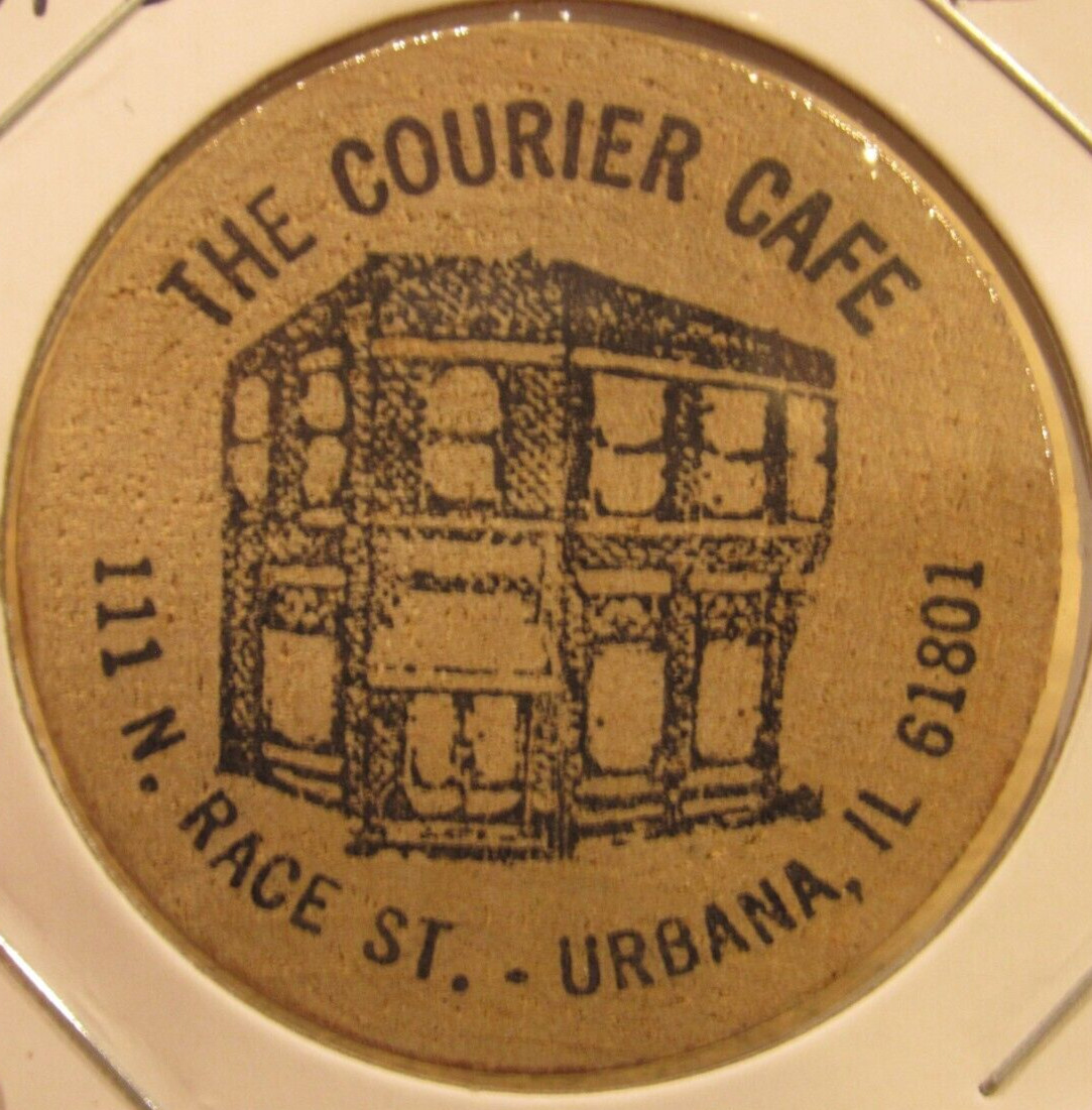 Vintage The Courier Cafe Urbana, IL Wooden Nickel - Token Illinois
