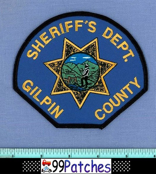 GILPIN COUNTY SHERIFF COLORADO Shoulder Patch MOUNTAIN STREAM TROUT FISHERMAN 4N
