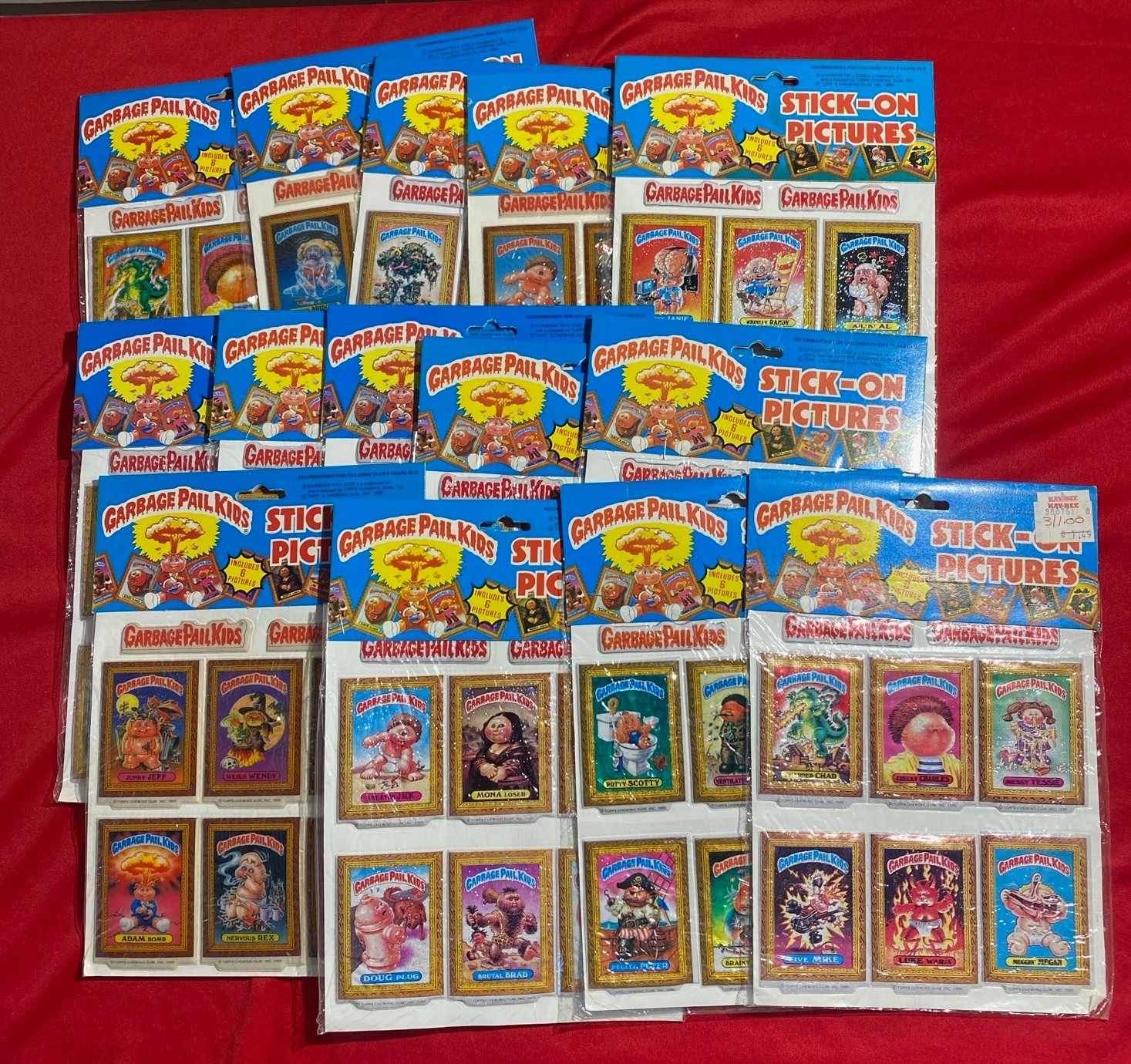 Vintage 1985 Garbage Pail Kids Stick-on Pictures - 14 sealed unopened pages