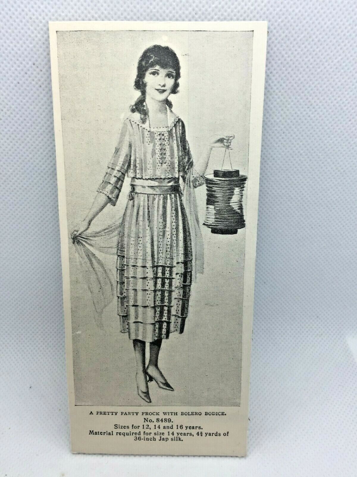 Vintage A Pretty Party Frock w/Bolero Bodice Model Garment Card
