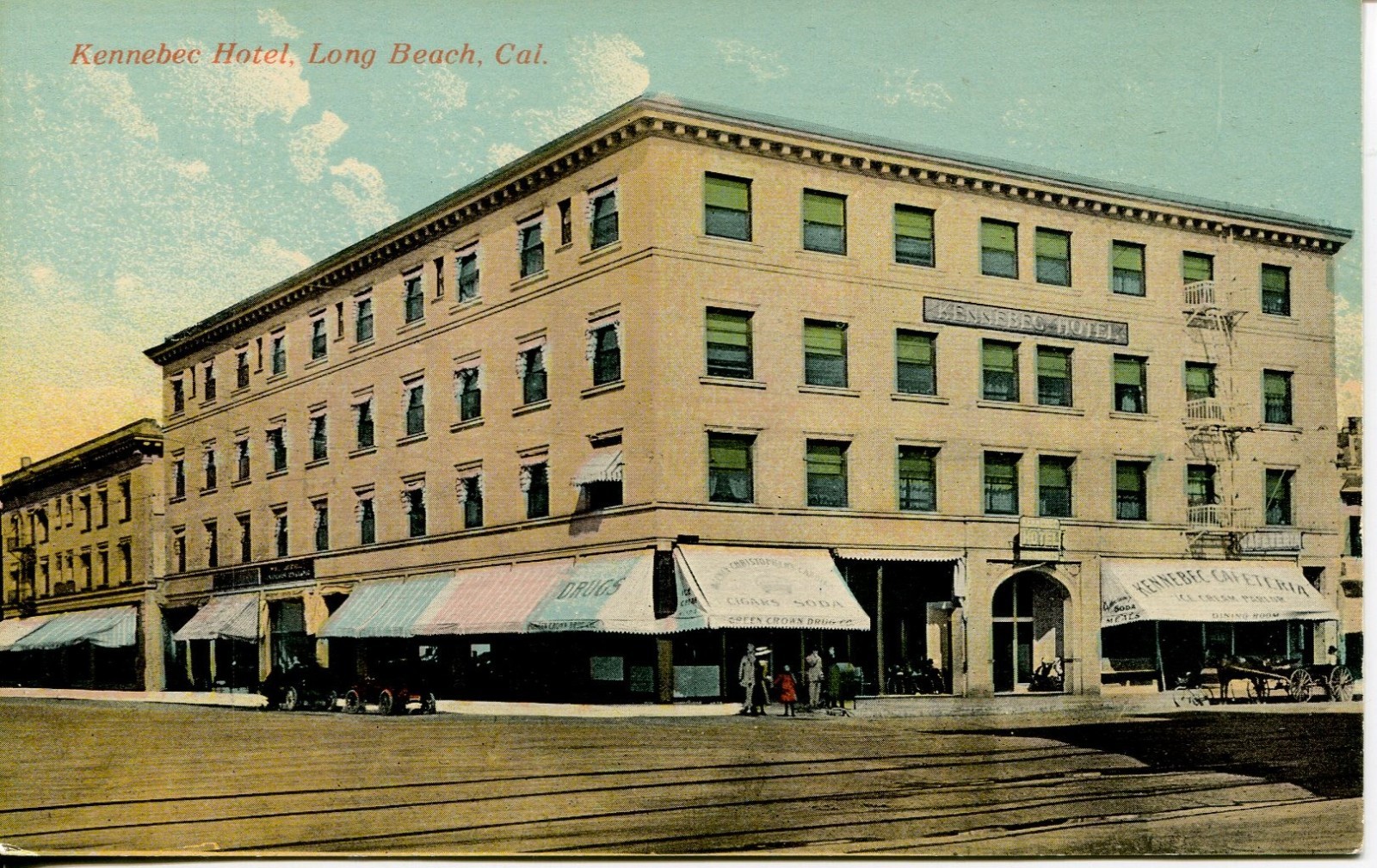 ca 1915 DB Postcard - Kennebec Hotel - Long Beach, California - VG