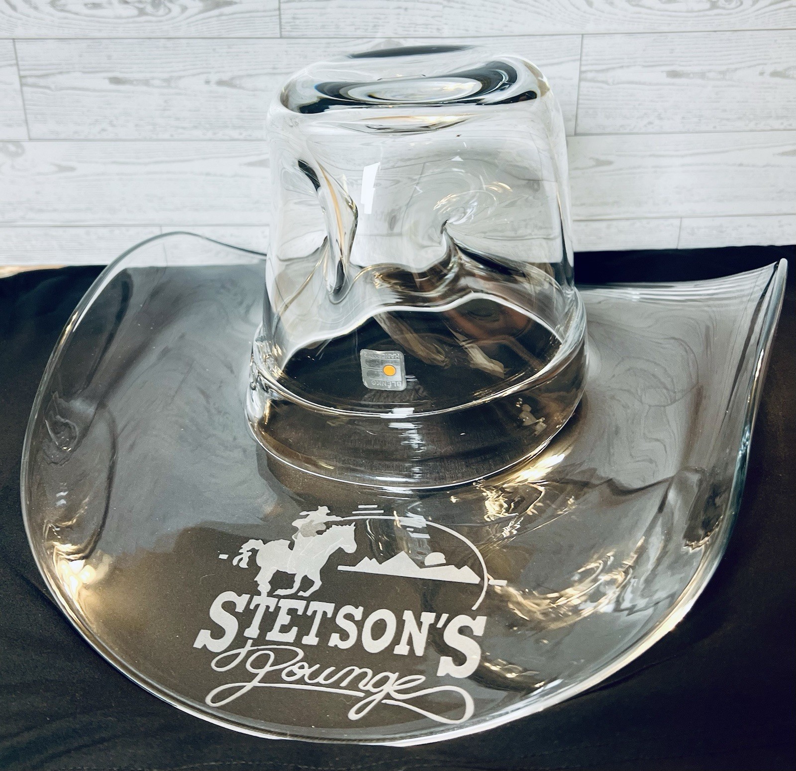 Vintage Blenko Glass Cowboy Hat Stetson's Lounge Hyatt Western Bar Memorabilia