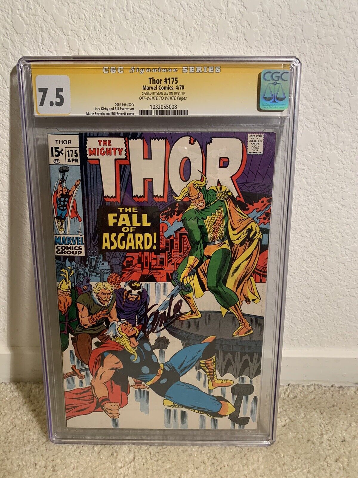 Thor #175 CGC 7.5 Signature Series Signed By STAN LEE