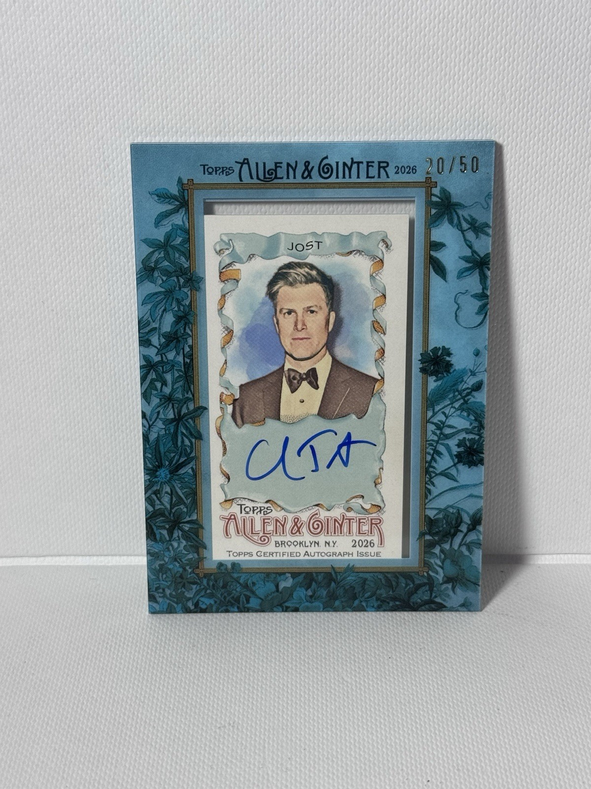 2026 Topps Allen & Ginter Colin Jost Framed Mini Blue Auto /50 SNL MA-JOST Rare
