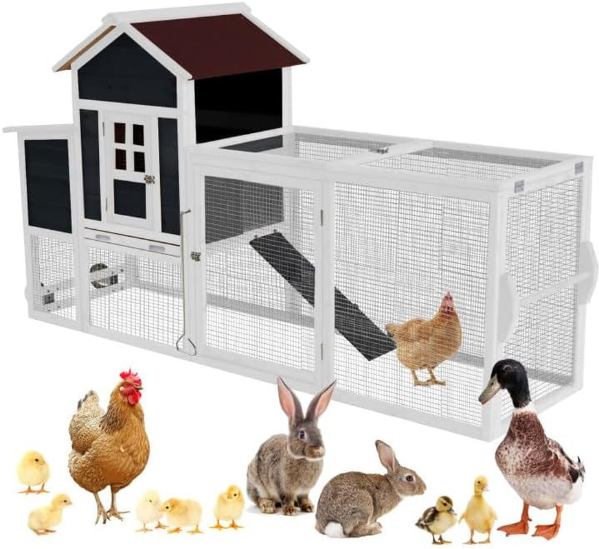 Chicken Coops for 1-2 Chickens with Wheels, Outdoor Wooden Hen House with Nestin Chicken Coops for 1-2 Chickens with Wheels, Outdoor Wooden Hen House with Nestin