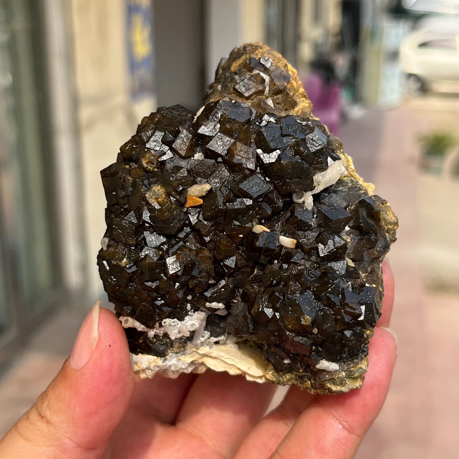 540g Rare Natural Green Garnet Cube Crystal Cluster Mineral Specimen