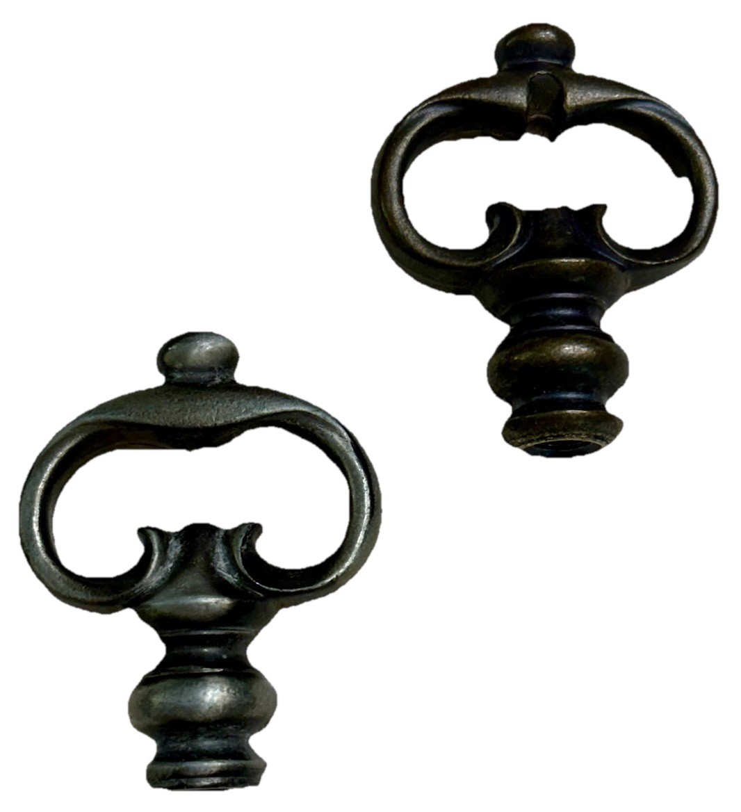 Vintage 1960’s Set 2 Mock Key Style Finials 3/8”