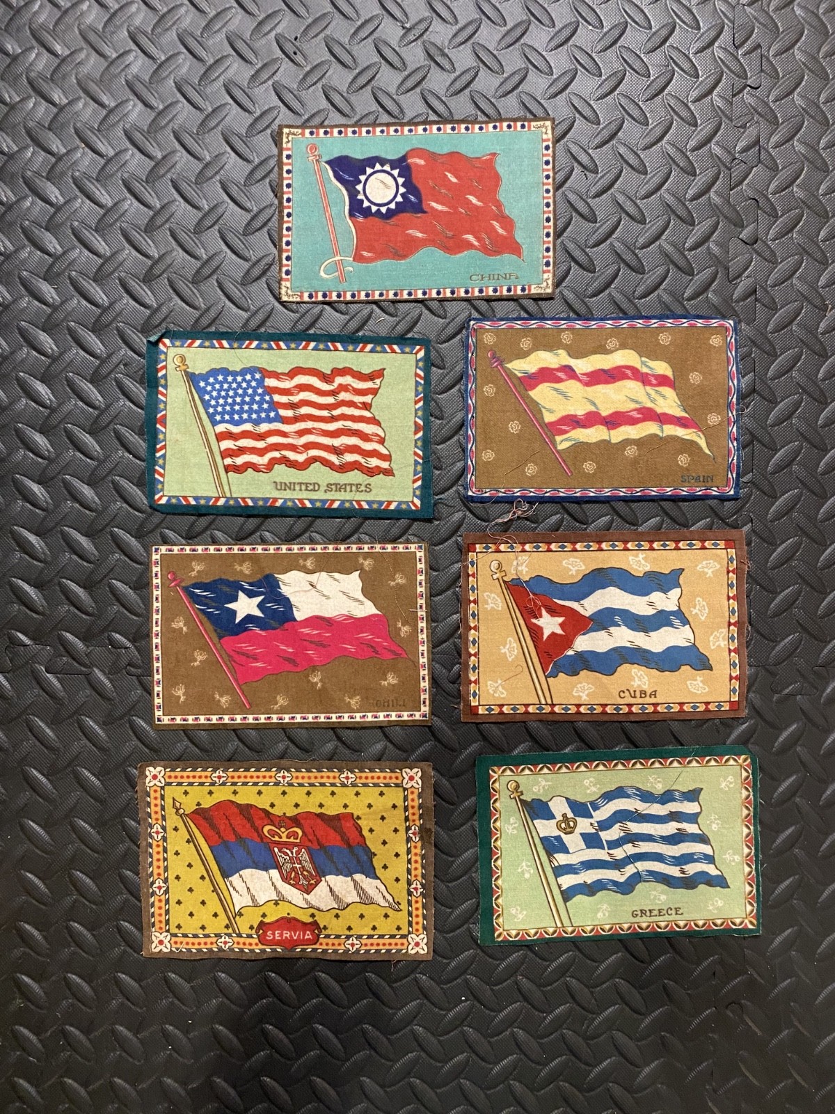 Vintage Antique Cigar Felt Flannel Tobacco Flags, Assorted,Size 8\