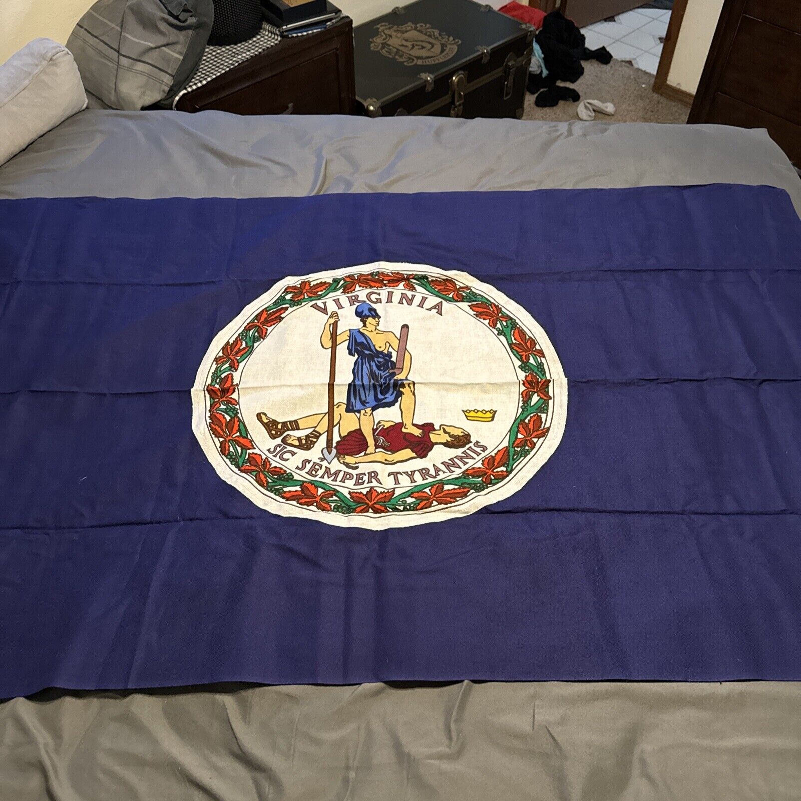 State of Virginia Defiance Vintage Flag 3x5 Made in USA 100% Cotton