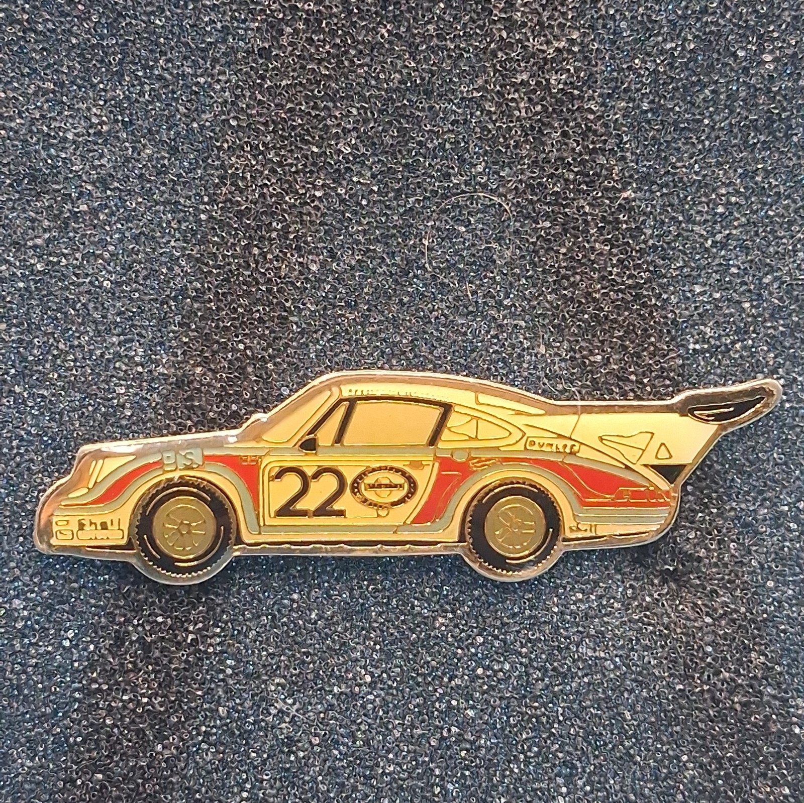 Vintage #22 Porsche Carrera RSR Turbo 2.1 2nd Place 1974 Le Mans Lapel Pin