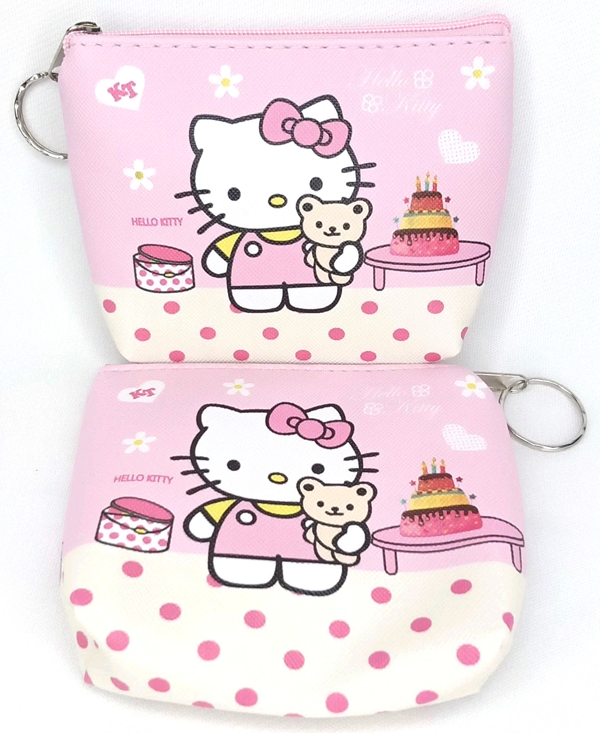 Sanrio Hello Kitty & Tiny Chum Mascot Holder Keychain With Zipper Pouch Set Of 2
