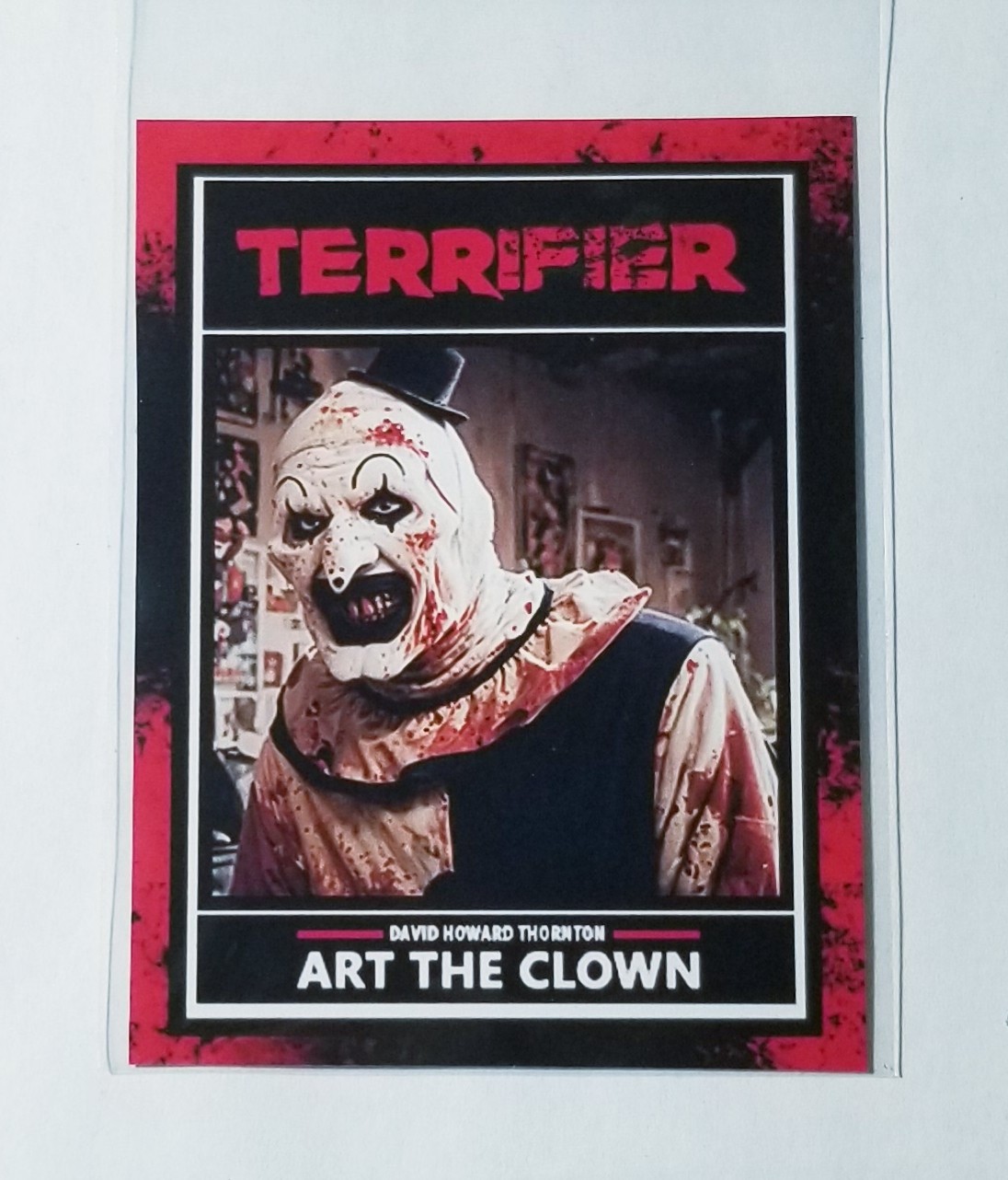ART THE CLOWN TERRIFIER CUSTOM MADE ART CARD NOVELTY ~ DAVID HOWARD THORNTON