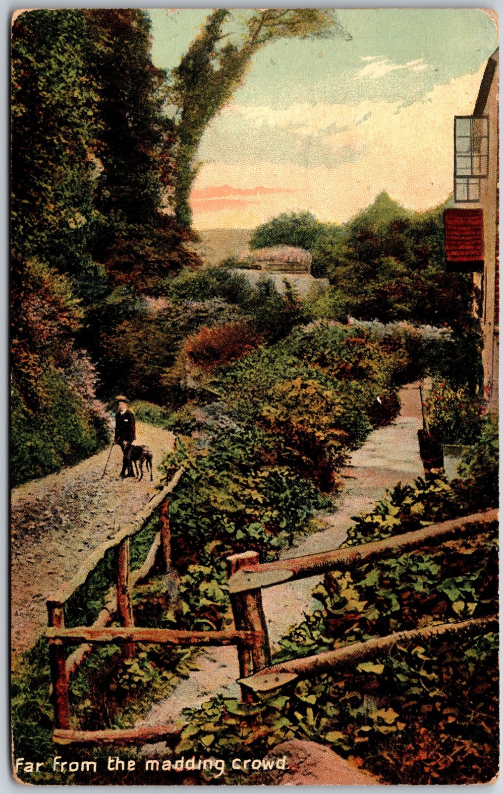 Isle of Wight England, 1912 Far From The Madding Crowd Pastoral Path, Postcard
