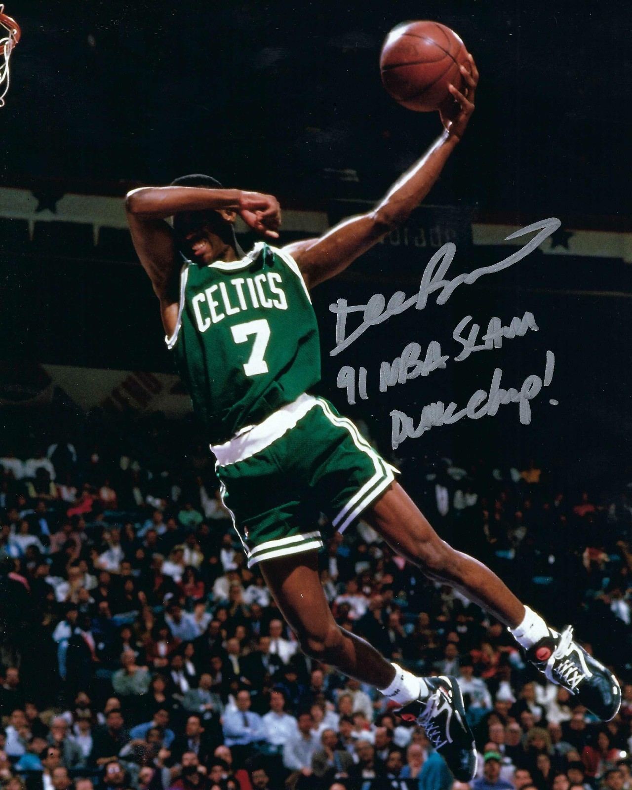 Boston Celtics Dee Brown Signed Autographed 8x10 Photograph Slam Dunk Champion