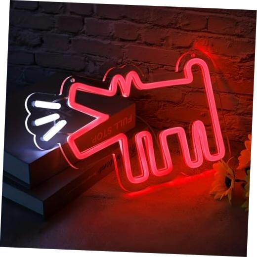 Barking Dog Neon Sign - Red Dimmable Neon Light Sign for Game Barking Dog-Red