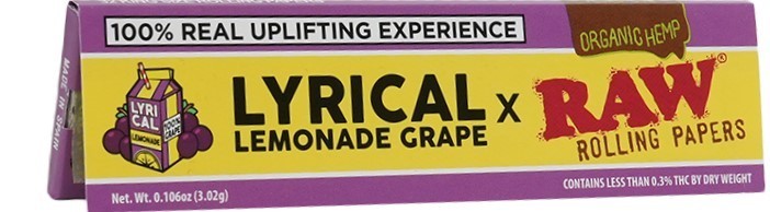 Raw Lyrical Grape Lemonade King Size Rolling Papers  1/PK Discounts FREE SHPN