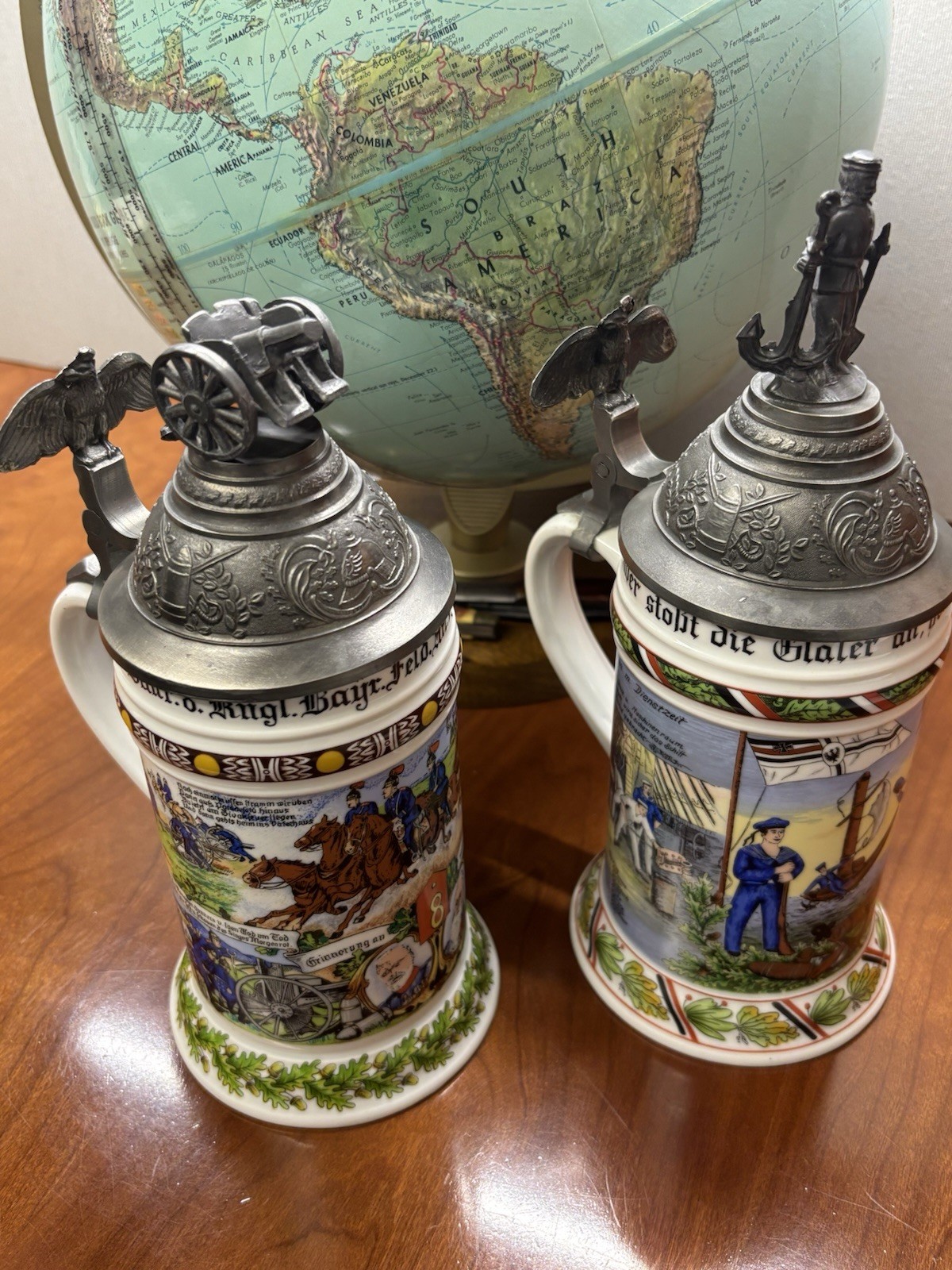 WWI Regimental Stein Kaiser W Germany Navy & Artillery 483E 483C Grouping