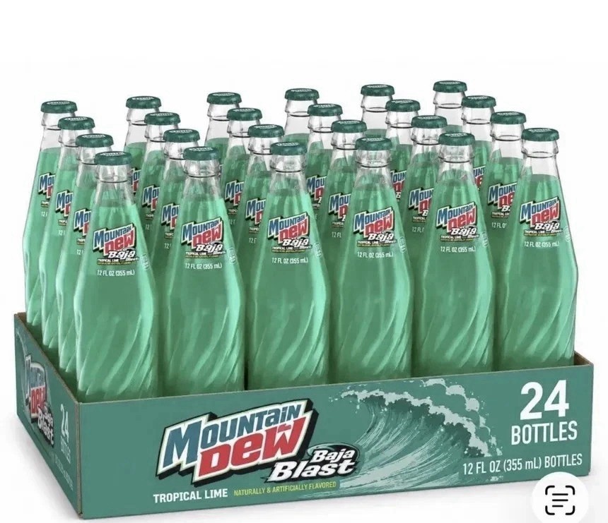 Mountain Dew Baja Blast Glass Real Sugar Edition 24 Pack. Limited Edition